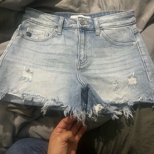 KanCan Light Blue Distressed Jean Shorts